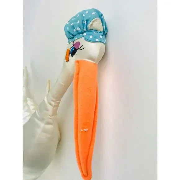 Vintage Russ Berrie Mother Goose Plush Duck Stuffed Animal Home Decor 14" Bonnet - Picture 5 of 10